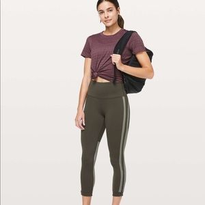 lululemon crop mesh leggings 23” zip the line